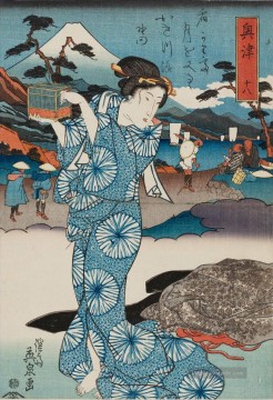  straße - Okitsu Nr 18 aus einer unbetitelten Serie der fünfzig drei Stationen der t kaid Road 1830 Keisai Eisen Japanisch